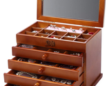 Wooden Jewelry Box with Mirror for Woman, Solid Wood Jewelry Organizer B... - $48.62