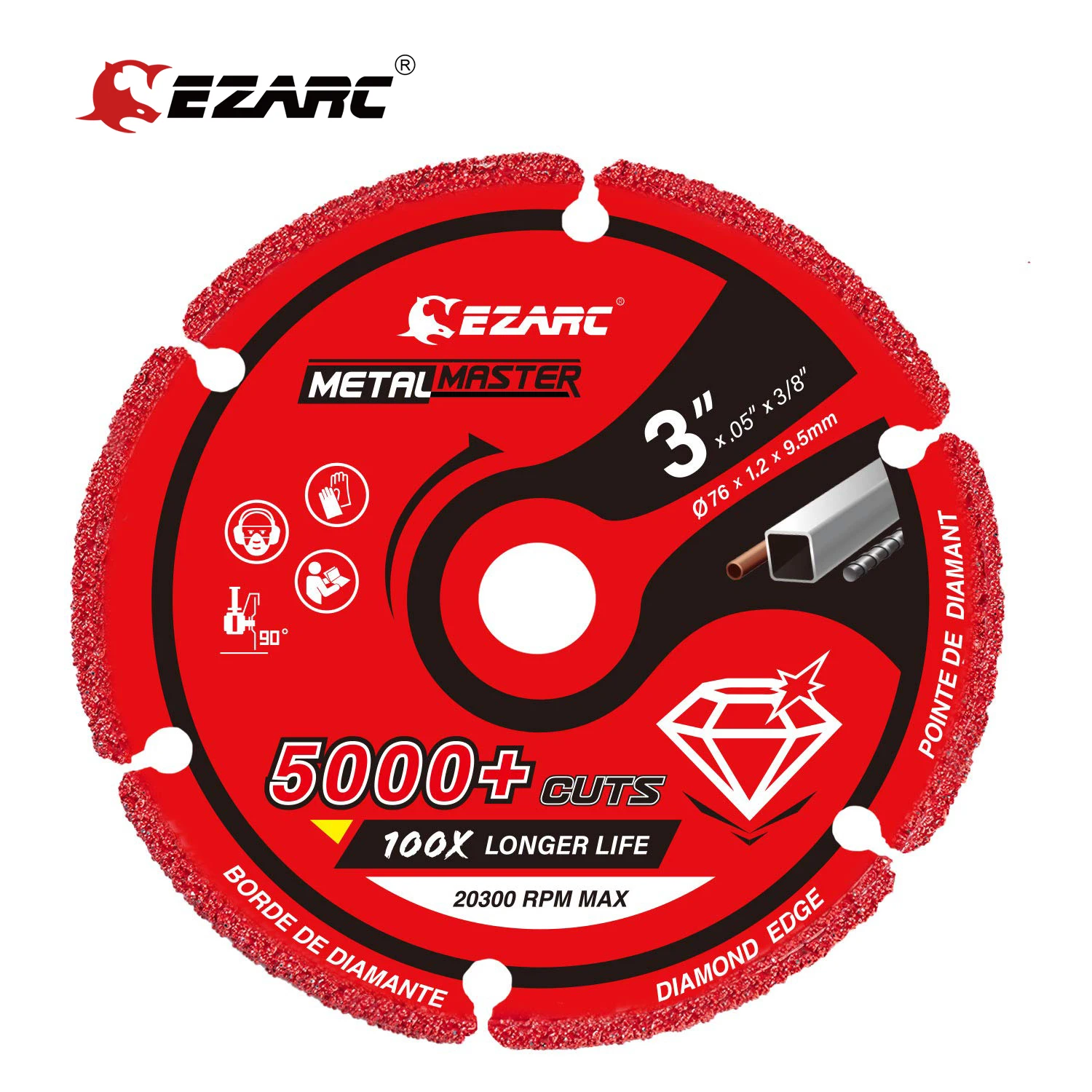 Ezarc diamond cutting wheel 76mm x 9 5mm for metal cut off wheel with 5000 cuts thumb200