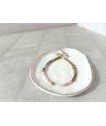 Pink Opal, Watermelon Tourmaline, Moonstone Bracelet | Ethiopian Brass Heishi - $78.00