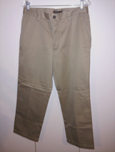 DOCKERS D2 MENS TAN 100% COTTON FLAT FRONT KHAKI PANTS-32x30-WORN ONCE-G... - $13.09