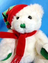 White Teddy Bear MERRY Ty Classic Plush Stuffed Animal Beanie 2004 - 12&quot; - £15.40 GBP