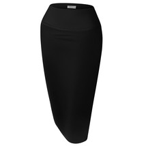 Women&#39;S Below The Knee Pencil Skirt For Office Wear, Large, Black - £29.89 GBP