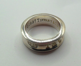 TIFFANY &amp; CO.  Band Ring Signed 1997 Tiffany &amp; Co. 925 T&amp; Co. 1837 Size 6 - £197.25 GBP