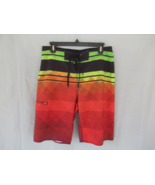 Hang Ten swim board shorts unlined Size 30 red multi - £11.61 GBP