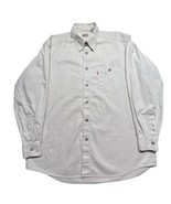 Levis Red Tab Shirt Mens LG Button Up Beige Long Sleeve Button Down WPL-423 - £18.05 GBP
