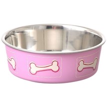 Loving Pets Bella Bowl with Rubber Base Coastal Pink - £7.16 GBP