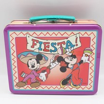 Mickey Minnie Mouse Disney Fiesta Tin Lunchbox Keepsake - $16.57