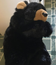 Fancy Zoo Shiny Black Bear  14” Plush Stuffed Animal Toy Gift Story Telling - £14.19 GBP
