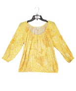Michael Kors Women&#39;s L Yellow Flowy Patched Paisley Peasant Top, Boho We... - $27.16 CAD
