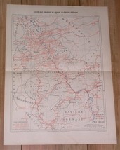 1888 Antique MALTE-BRUN Map Rhenish Prussia Railways Rhine Ruhr Germany - £20.02 GBP