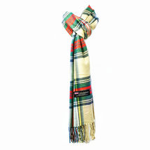 Beige Red Stewart Cashmere Scarf Scarves Scotland Mens Womens - £11.00 GBP