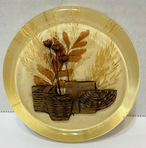 Vintage USA Lucite Coaster with Dried Flowers and Baskets Round 3.5 in - £6.51 GBP