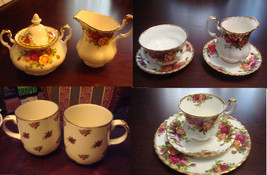 OLD COUNTRY ROSES BY ROYAL ALBERT CREAMER, SUGAR, CUPS SAUCER PLATES PIC... - £43.48 GBP