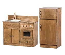 Kids Complete Kitchen Play Set -Refrigerator Sink Oven Stove Handmade In Usa - £767.23 GBP