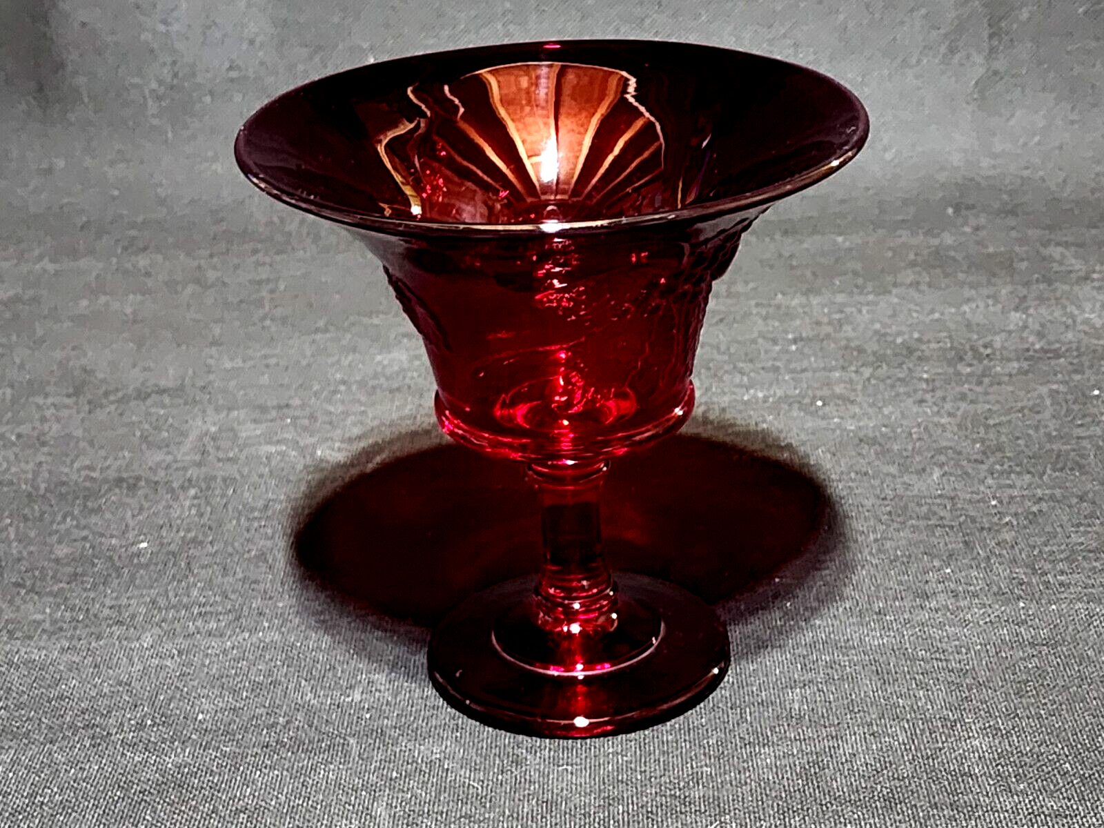 Vintage RUBY RED Blackberries Compote Candy Dish - Unmarked, Possibly VI... - $20.77