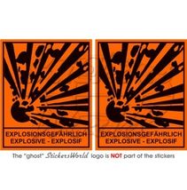 EXPLOSIVE EXPLOSIONSGEFÄHRLICH EXPLOSIF Safety Warning Sign 75mm Aufkleb... - $4.58
