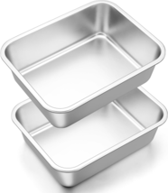 9 X 11 Inch Lasagna Pan Deep Stainless Steel Baking Pan Set of 2 Rectang... - $73.23 CAD