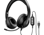 MPOW BH224A USB Headphone Headset Microphone Adjustable Folding Cushion ... - $17.95