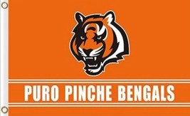 Cincinnati Bengals Black Flag 3X5 Ft Polyester Banner USA 90x150cm - $375.42 MXN