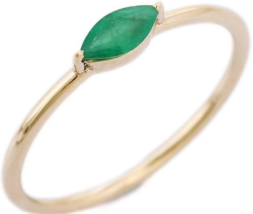 14K Emerald Precious Gold Ring - £146.57 GBP