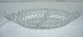 Vintage American Fostoria Clear 12&quot; Handled Boat Divided Celery Pickle Bowl - $553.18 MXN