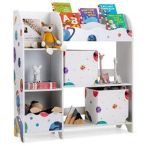 Kids Toy and Book Organizer Children Wooden Storage Cabinet with Storage... - £93.76 GBP