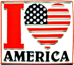 I Love America Heart Flag Fridge Magnet - £5.58 GBP