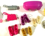 Lot of Barbie Doll High Heels Shoes Purses Boom Box Accessories 034-08 - $5.92