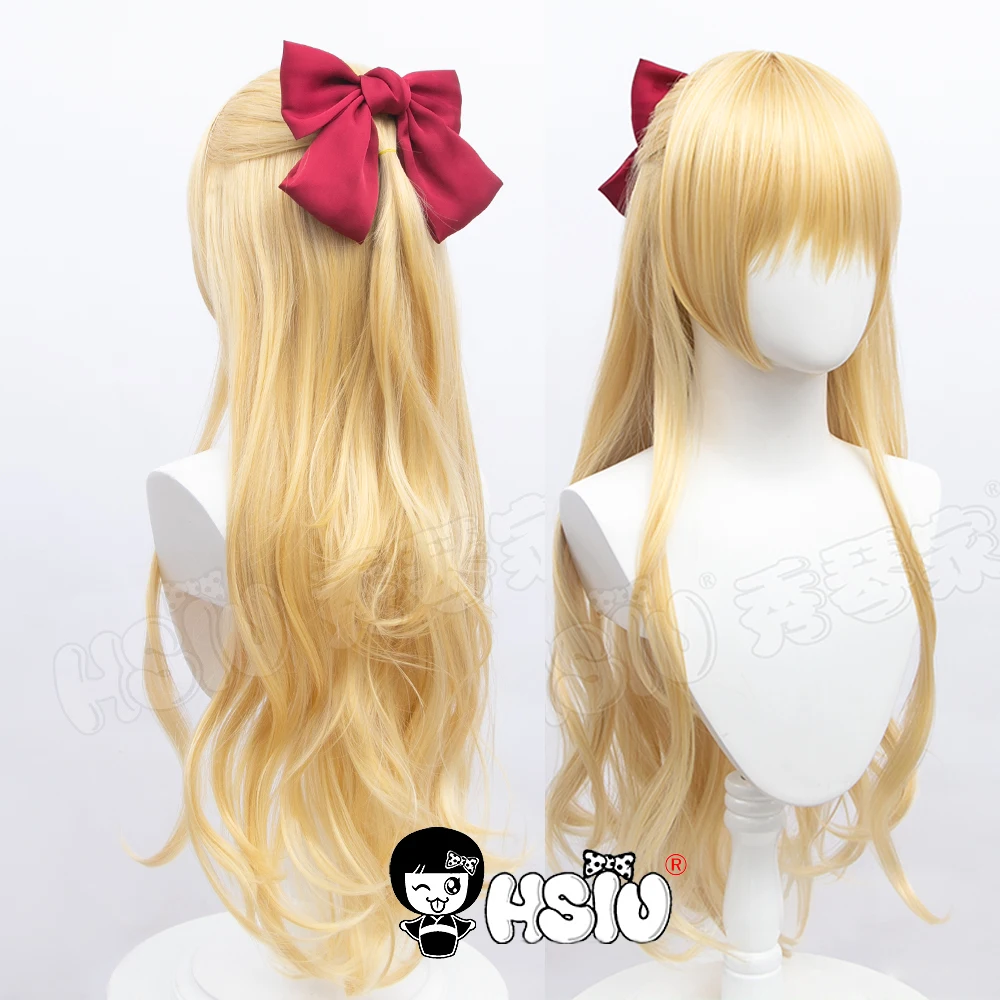 Sailor Venus cosplay wig「HSIU 」Golden Long hair Fiber synthetic wig +Free hair - £28.97 GBP