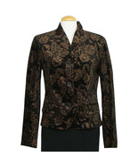 RALPH LAUREN Black Filigree Stretch Cotton Velveteen Jacket - £67.26 GBP