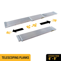 Telescopic Aluminum Plank Board, 6 to 9-Ft. Adjustable Work Platform for... - $287.09