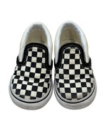 Vans Checkerboard Slip-On Shoes Kids Size 4.5 White/Black Classic Skate ... - $323.73 MXN
