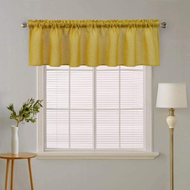 Curtain Valances for Windows Burlap Linen Window Curtains for Kitchen Living Din - £14.45 GBP