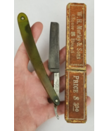RARE STRAIGHT RAZOR Vintage &quot;R. Heinisch Sons Works 2&quot; Newark NJ green box - $29.99