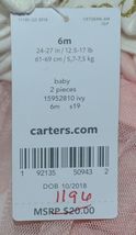 Carters Off White One Piece Pink Pant Set Daddys Little Princess 6 Month image 6