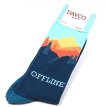 Davco Men&#39;s Socks Offline Wilderness Theme Scene Light Blue Multicolor 1... - £7.82 GBP