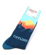 Davco Men&#39;s Socks Offline Wilderness Theme Scene Light Blue Multicolor 1... - £7.83 GBP
