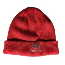 Adidas Trefoil Coral Pink Orange Beanie Winter Hat - £14.42 GBP