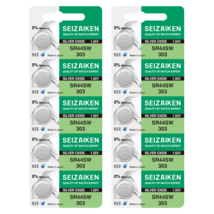 Seizaiken 303 SR44SW 1.55V 0%Hg Silver Oxide Watch Battery (10 Batteries) - $9.35