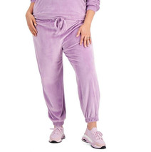 Love Fire Ladies Trendy Plus Size Velour Jogger Pants Purple Plus Size 2X - £23.11 GBP