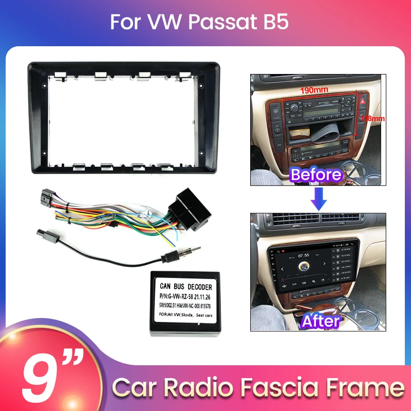 Car Radio Fascia 2Din Frame for Volkswagen Passat B5 2000 - 2005 for Passat B8 - £20.16 GBP+