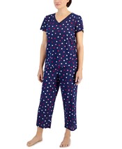 Charter Club Women&#39;s 2-Pc. Cotton Cropped Pajamas Set,  - Multi Hearts - £11.28 GBP