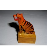 Penguin Brand Tiger Vintage Pencil Sharpener Wood Gloss Finish Red - $33.28 CAD