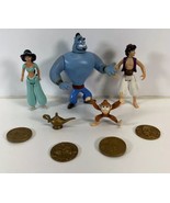 Vintage Aladdin Action Figure Toy Lot of 5 &amp; Coins 1992/1993 - £19.45 GBP