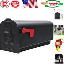 Parsons Medium Capacity Black Post Mount Mailbox - Durable &amp; Weather-Res... - $30.68