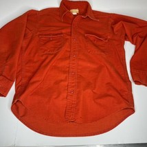 Vtg Orange Flannel Button Up Shirt Men Sz XL? Faded Tag Read Measurement... - £17.70 GBP