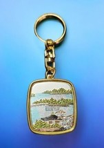 Art of Chokin Matsushima Bay Zen Temple Music Box Keychain Works Swan/Sankyo B - £55.40 GBP