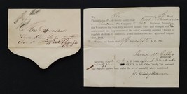 1864 Antique Civil War Tax Doc W Bird Folkart Fraktur Cover Lt Smallwood Phila - £137.98 GBP