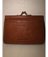 Vintage Princess Gardner Genuine Brown Leather Kiss Lock Ladies Change P... - $27.28 CAD