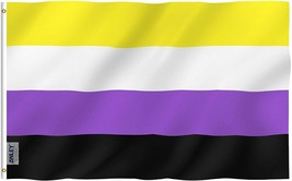 ANLEY 3x5 Ft Non-Binary Pride Flag - NB Pride Genderqueer Gender Identity Flags - £7.86 GBP